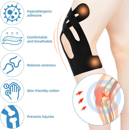 12pcs Precut Kinesiology Knee Tape – Waterproof & Flexible