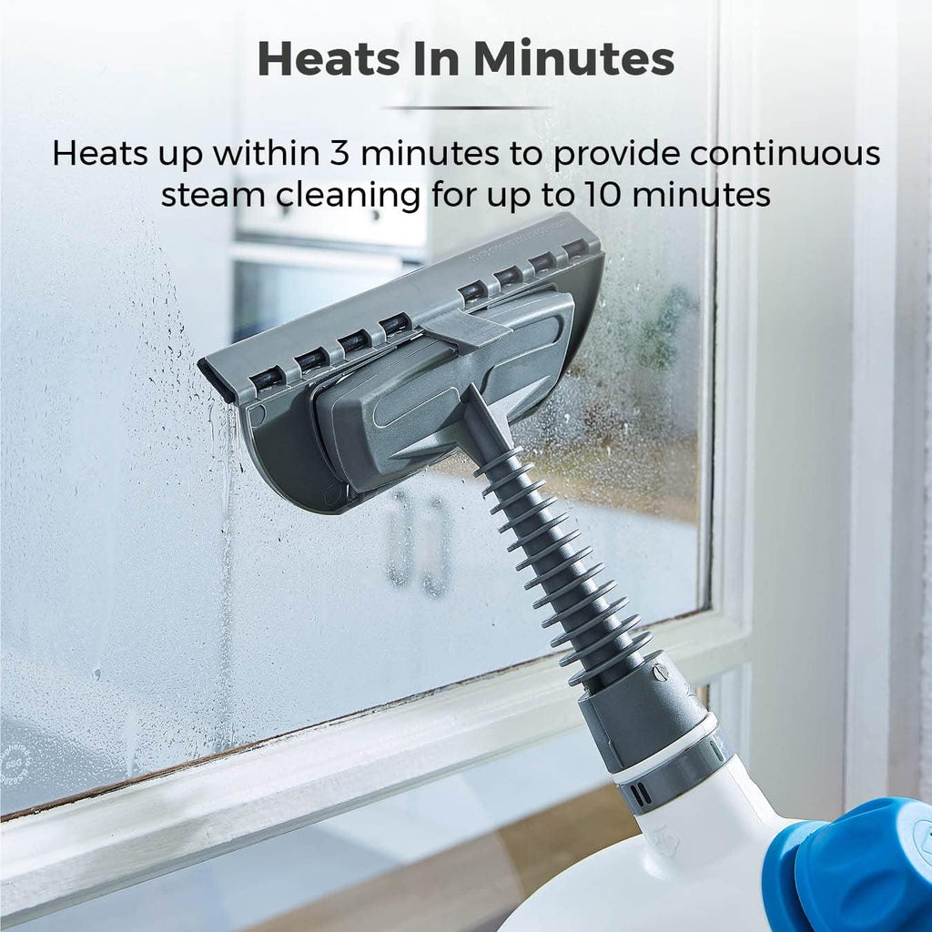 Tower THS10 Handheld Steam Cleaner, Includes Crevice Tool, Flexible Hose, 1050 W, Brush Tool, Microfiber Cloth, Blue, 250 ml Capacity