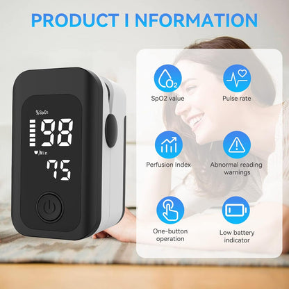 Berrcom Pulse Oximeter Blood Oxygen Saturation Monitor Finger High Accuracy Sats Monitor for Child, Adult with LED Display