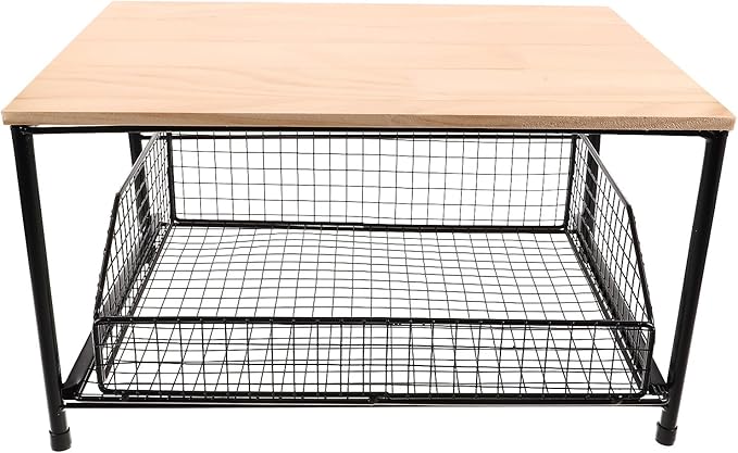 Microwave Stand Countertop with Metal - Kitchen Storage Shelf for Microwave Air Fryer Rice Cooker