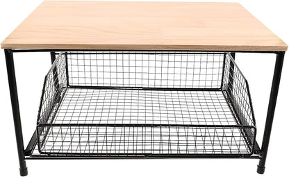 Microwave Stand Countertop with Metal - Kitchen Storage Shelf for Microwave Air Fryer Rice Cooker
