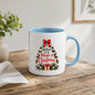 Enchanting Mug "Believe in the Magic of Christmas" Christmas Tree 325ml Ceramic Coffee Mug Festive Winter Holiday Tea Cup with Red Bow, Ornaments & Gift Box | Available in Multicolours | Fast Dispatch by UK Seller (M1265)