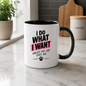 Funny Cat Lover Mug "I DO WHAT I Want Unless My Cat Says No" Paw Print Typography 325ml Ceramic Coffee Mug Sarcastic Pet Parent Tea Cup &