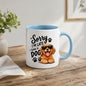 Humorous Mug "Sorry I'm Late I Saw A Dog" Cute Golden Retriever Puppy 325ml Ceramic Coffee Mug – Funny Dog Lover Tea Cup with Sunglasses & Paw Prints Graphic Gift | Available in Multicolours | Fast Dispatch by UK Seller (M1309)