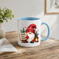 Festive Mug "Gnome Sweet Gnome" Christmas Gnome 325ml Ceramic Coffee Mug Winter Holiday Tea Cup with Lantern, Sign & Red Snowflake Hat | Available in Multicolours | Fast Dispatch by UK Seller (M1275)