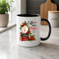 Religious Christmas Mug "Coffee Bible & Prayer" Coffee Bible & Prayer 325ml Ceramic Coffee Mug – Christian Holiday Mug with Stacked Books, Cross Cup & Holly Berries | Religious Gift | Fast Dispatch by UK Seller (M3358)