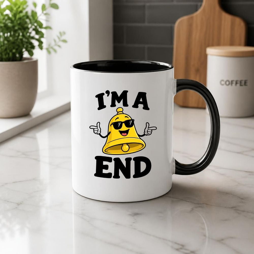 Funny Mug "I'm A Bell End" British Slang Cheeky Rude Humour Coffee Cup 350ml, Ceramic Novelty Gag Gift for Men Dad Husband Boyfriend Brother Mate, Funny Birthday Christmas Secret Santa Stocking Filler | Fast Dispatch by UK Seller (M1081)