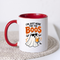 Halloween Mug "I'M JUST HERE For The Boos" Cool Ghost 325ml Ceramic Coffee Mug – Funny Drinking Ghost Tea Cup with Sunglasses & Beer Glass Graphic Gift | Available in Multicolours | Fast Dispatch by UK Seller (M3074)