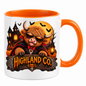 Halloween Mug "Highland Cow Vampire Dracula" Highland Cow Vampire Dracula 325ml Ceramic Coffee Mug – Cool Halloween Autumn Tea Cup with Vampire Highland Cow Dracula Cape Graphic Gift | Available in Multicolours | Fast Dispatch by UK Seller (M3215)