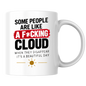 Sarcastic Mug "SOME PEOPLE Are Like A F*Cking Cloud When They Disappear It's A Beautiful Day" Funny Typography 325ml Ceramic Coffee Mug – Blunt Work Humor Tea Cup With Sun Graphic Gift | Available in Multicolours | Fast Dispatch by UK Seller (M3067)