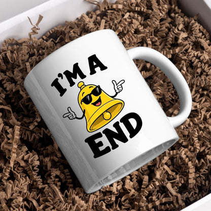 Funny Mug "I'm A Bell End" British Slang Cheeky Rude Humour Coffee Cup 350ml, Ceramic Novelty Gag Gift for Men Dad Husband Boyfriend Brother Mate, Funny Birthday Christmas Secret Santa Stocking Filler | Fast Dispatch by UK Seller (M1081)