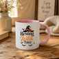 Halloween Mug "Resting Witch Face" Witch Hat 325ml Ceramic Coffee Mug – Sassy Eyelashes Tea Cup with Bow & Spider Graphic Gift | Available in Multicolours | Fast Dispatch by UK Seller (M3076)