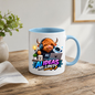 Tech Mug "AI Ideas No Limits Highland Cow" 325ml Ceramic Mug – Cute Highland Cow in Hoodie with Laptop, Headphones Little Robot Companion Modern Tech Gift For Developers AI Enthusiasts | Available in Multicolours | Fast Dispatch by UK Seller (M3228)