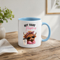 Sassy Highland Cow Mug "Not Today People, Coffee First" Graphic 325ml Ceramic Coffee Cup – Highland Cow in Sunglasses, Pink Hoodie & Leopard Bandana Novelty Tea Cup | Sarcastic Gift for Her | Available in Multicolours | Fast Dispatch by UK Seller (M3134)