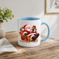 Christmas Mug "Relaxing Santa Sleigh Coffee Heart" Relaxing Santa Sleigh 325ml Ceramic Coffee Mug – Festive Christmas Tea Cup with Jolly Santa Claus In Sleigh Heart Mug Graphic Gift | Available in Multicolours | Fast Dispatch by UK Seller (M3182)