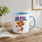 Highland Cow Coffee Mug "OH FFS! Where's My Coffee?" Oh Ffs! Where's My Coffee? 325ml Ceramic Coffee Mug – Cute Highland Cow in Bathrobe with Leopard Bow, Slippers & Coffee Cup | Funny Gift | Fast Dispatch by UK Seller (M3377)
