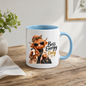 Highland Cow Mug "Boss Energy Only Highland Cow" 325ml Ceramic Coffee Mug – Stylish Highland Cow in Leopard Bow, Trench Coat Sunglasses Holding Coffee Cup Designer Bag Office Boss Gift | Available in Multicolours | Fast Dispatch by UK Seller (M3277)