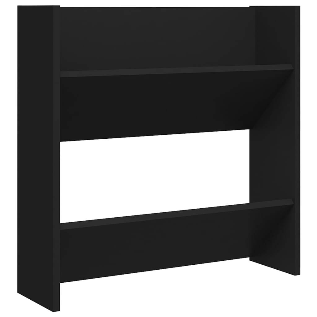 Wall Shoe Cabinet Black 60x18x60 cm Engineered Wood