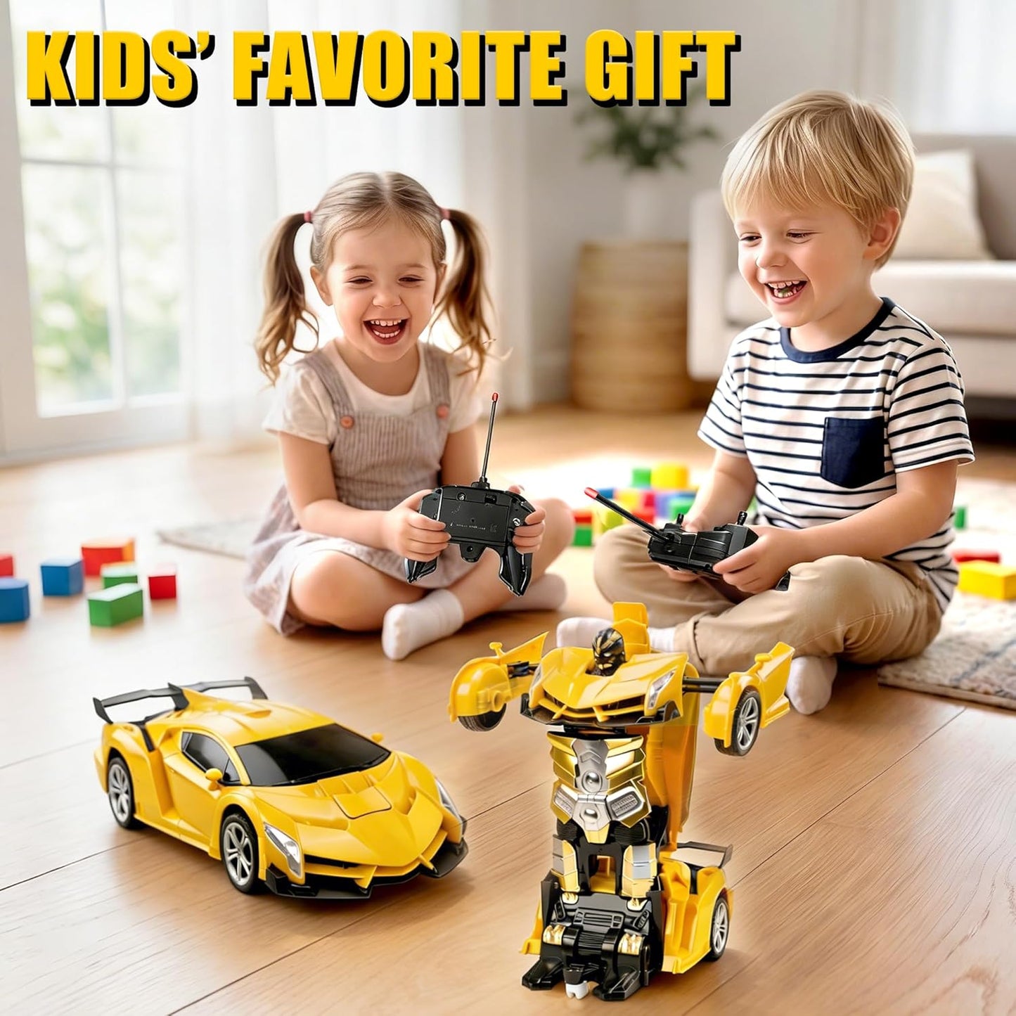 Remote Control Car, RC Car Transforming Robot for Kids