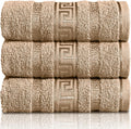 Greek Bath Sheet - Pack Of 3 100% Egyptian Cotton Towels Bath Sheets - Extra Large Soft Highly Absorbent Quick Dry Towel (90x150 cm) - 550 GSM Towels For Bathroom