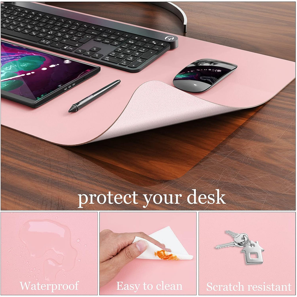 Oterri Black AntiSlip Desk Pad Waterproof Oil Proof PVC Leather Desk Mat 60x43cm