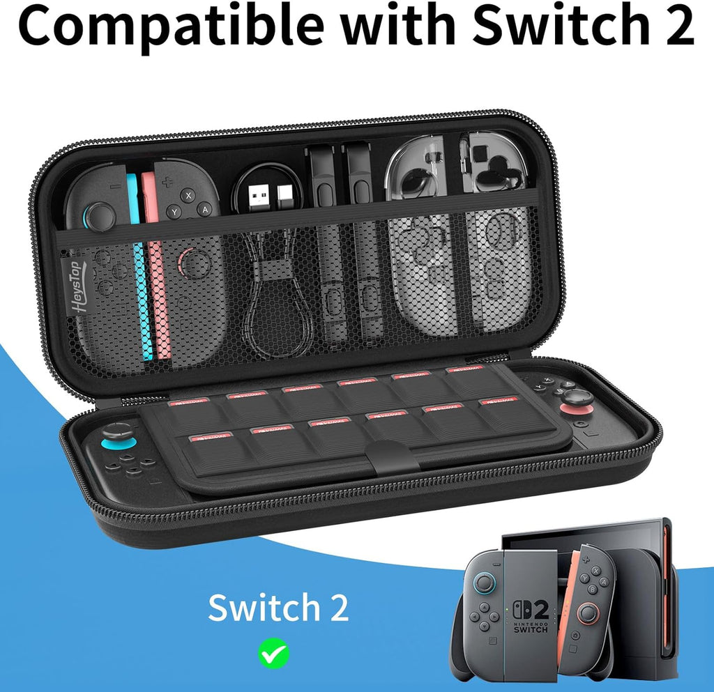 Case for Nintendo Switch 2 Console Accessories 2026 Latest Model Carrying Protective Hard Portable Travel Case Shell Pouch for Nintendo Switch 2 with Soft Interior & Mesh Pocket