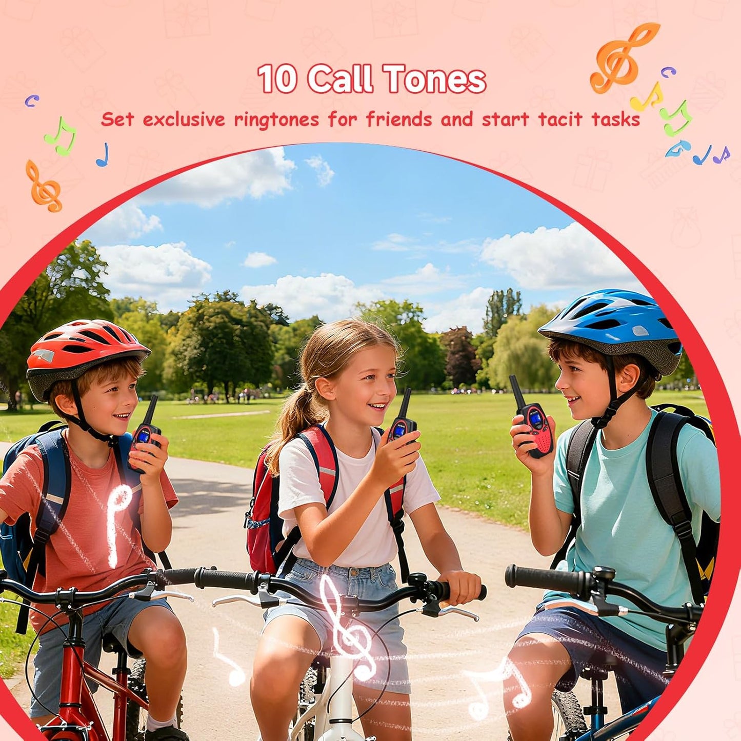 Walkie Talkies for Kids, Long Range VOX Keylock Children Toy Gifts for Birthday and Holiday, Easy to Use for Camping Hiking and Adventure (1 Pair, Red)