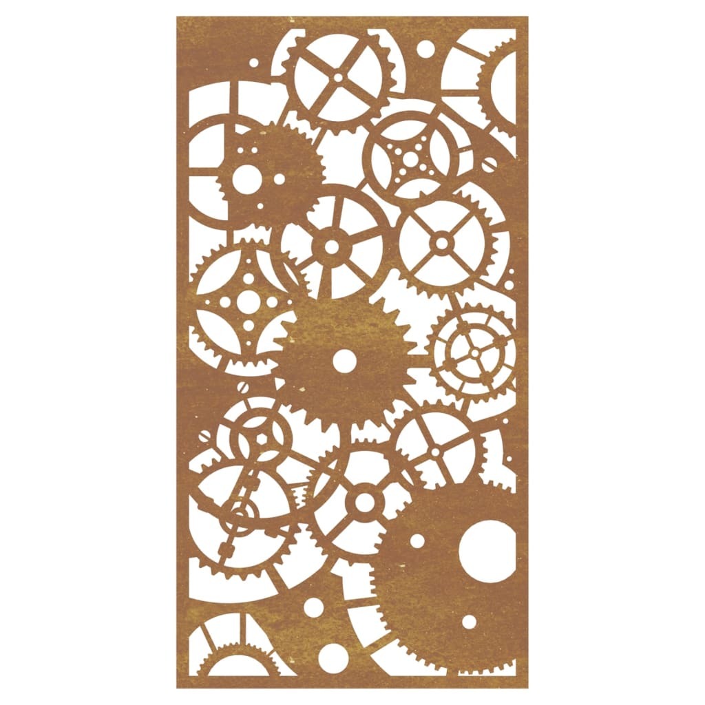 Garden Wall Decoration 105x55 cm Corten Steel Gear Wheel Design