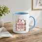 Cozy Reading Mug "Good Books Warm Drinks Cozy Blankets" Cute Cat & Book Stack 325ml Ceramic Coffee Mug – Bookworm and Cat Lover Tea Cup with Floral Frame Graphic Gift | Available in Multicolours | Fast Dispatch by UK Seller (M3031)