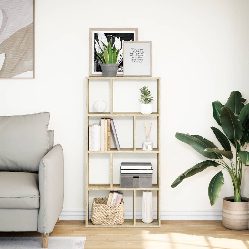 Bookcase Sonoma Oak 60x20x120.5 cm Engineered Wood