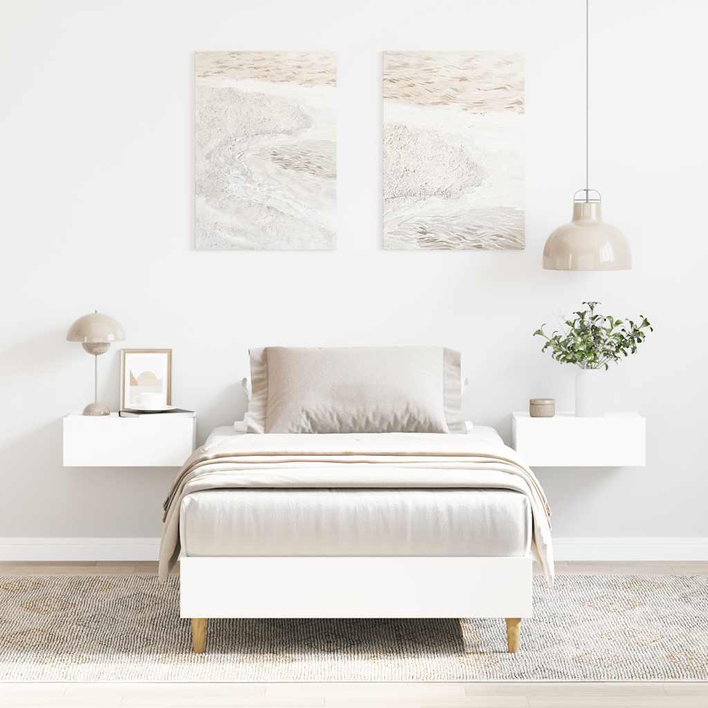 Bed Frame No Mattress White 90x200 cm Engineered Wood