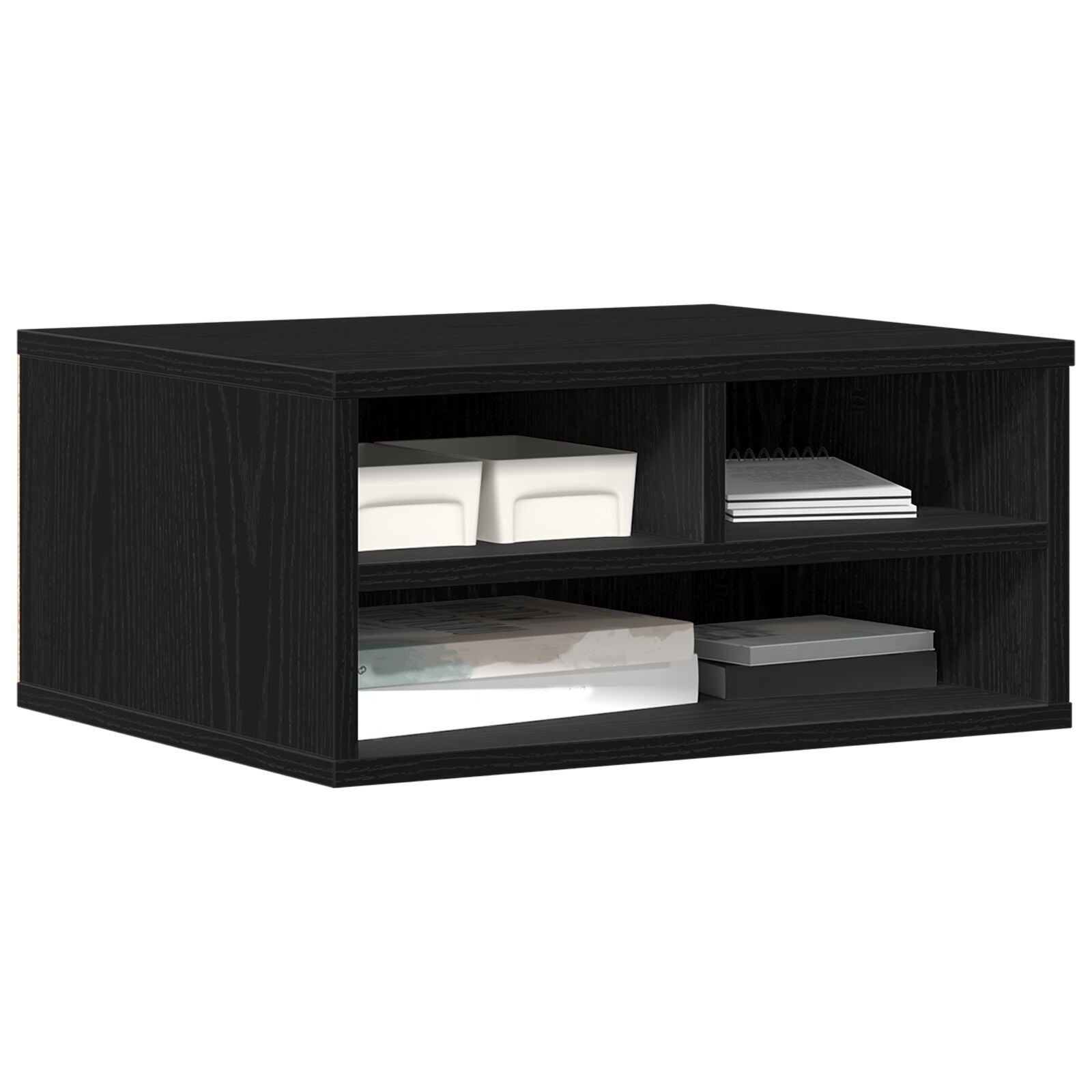 Printer Stand Black Oak 49 x 40 x 22.5 cm Engineered wood
