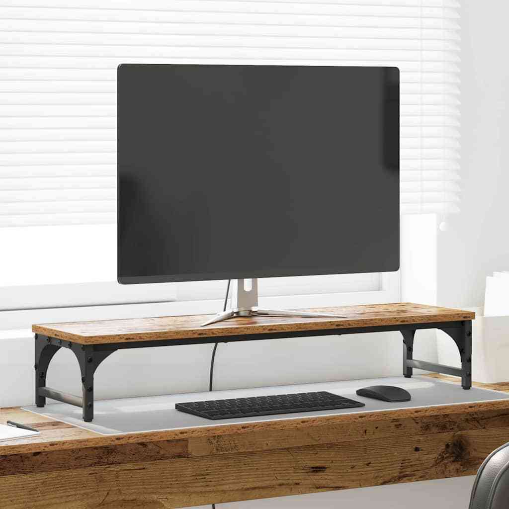 Monitor Stand Old Wood 85 x 23 x 15.5 cm Engineered Wood
