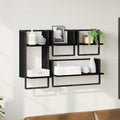 Wall Shelf Set 4 pcs Black Oak 65 x 25 x 30 cm Engineered Wood