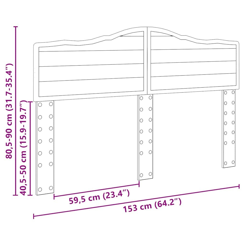 Headboard Concrete Grey 150 cm Engineered wood