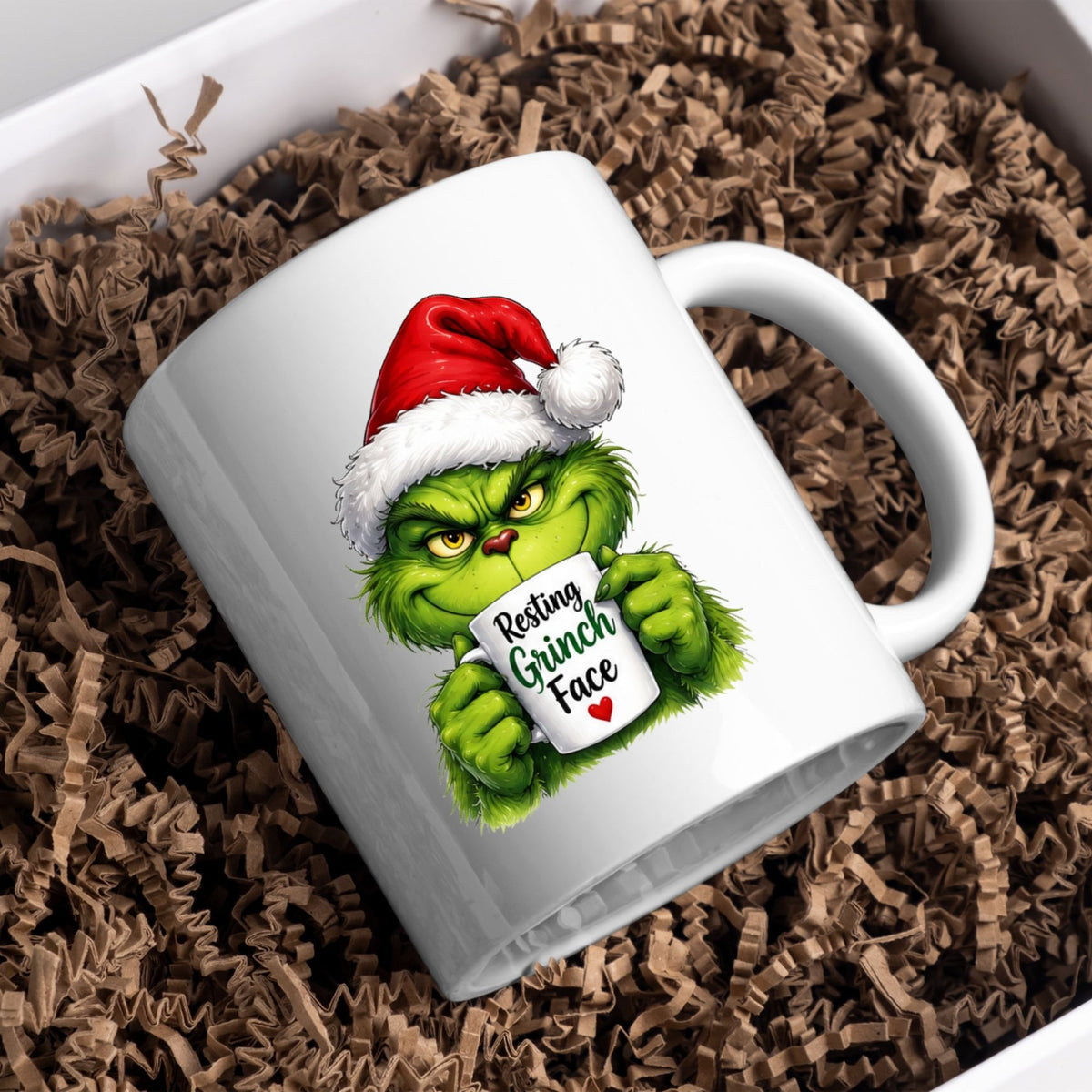 Sarcastic Grinch Face Ceramic Mug – Funny Holiday Grumpy Character (325ml) | Available in Multicolours | Fast Dispatch by UK Seller (M1238)