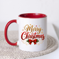 Christmas Mug "Merry Christmas Red Ribbon & Gold Stars" Merry Christmas 325ml Ceramic Coffee Mug – Festive Typography Mug with Red Bow, Holly Gold Stars Holiday Gift | Available in Multicolours | Fast Dispatch by UK Seller (M3311)