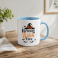 Halloween Mug "Resting Witch Face" Witch Hat 325ml Ceramic Coffee Mug – Sassy Eyelashes Tea Cup with Bow & Spider Graphic Gift | Available in Multicolours | Fast Dispatch by UK Seller (M3076)