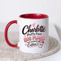 Personalized Name Mug "Charlotte Pretty Face Big Plans (and probably Coffee)" Charlotte Pretty Face Big Plans 325ml Ceramic Coffee Mug – Custom Name Typography Slogan with Pink Hearts & Coffee Cup Graphic | Funny Gift | Fast Dispatch by UK Seller (M3441)