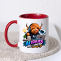 Tech Mug "AI Ideas No Limits Highland Cow" 325ml Ceramic Mug – Cute Highland Cow in Hoodie with Laptop, Headphones Little Robot Companion Modern Tech Gift For Developers AI Enthusiasts | Available in Multicolours | Fast Dispatch by UK Seller (M3228)