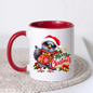 Christmas Mug "Merry Christmas Cool Pigeon" Merry Christmas 325ml Ceramic Coffee Mug – Cool Winking Pigeon in Santa Hat, Sunglasses, Scarf Holding Wrapped Christmas Gift Festive Holiday Gift | Available in Multicolours | Fast Dispatch by UK Seller (M3265)