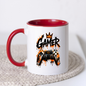 Gaming Mug "Gamer" Gamer 325ml Ceramic Coffee Mug – Gaming Controller Mug with Crown & Orange Paint Splatter Art | Video Game Gift | Fast Dispatch by UK Seller (M3343)