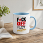Swearing Mug "F*CK OFF I'm Busy Being Awesome" Sarcastic Typography 325ml Ceramic Coffee Mug Bold Funny Work Cup with Red Accent Text Gift | Available in Multicolours | Fast Dispatch by UK Seller (M3060)