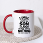 Funny Mug "I Smile Because You’re My Son I Laugh Because There’s Nothing You Can Do About It" 350ml Ceramic Coffee Cup, Cheeky Mum Dad to Son Gift, Birthday Christmas Secret Santa Mother Father Family Humour | Fast Dispatch by UK Seller (M1087)