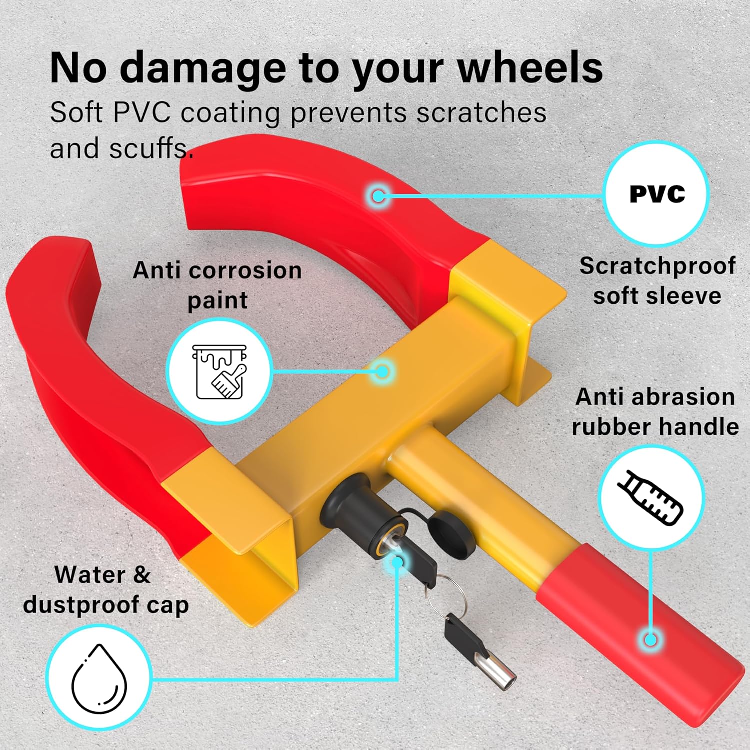 Heavy Duty Wheel Clamp Lock Cars Trailer Caravan Security Anti Theft Car Locking Claw New Pro DIY Van Caravan Motorhome