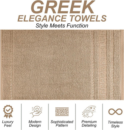 Greek Bath Sheet - Pack Of 3 100% Egyptian Cotton Towels Bath Sheets - Extra Large Soft Highly Absorbent Quick Dry Towel (90x150 cm) - 550 GSM Towels For Bathroom