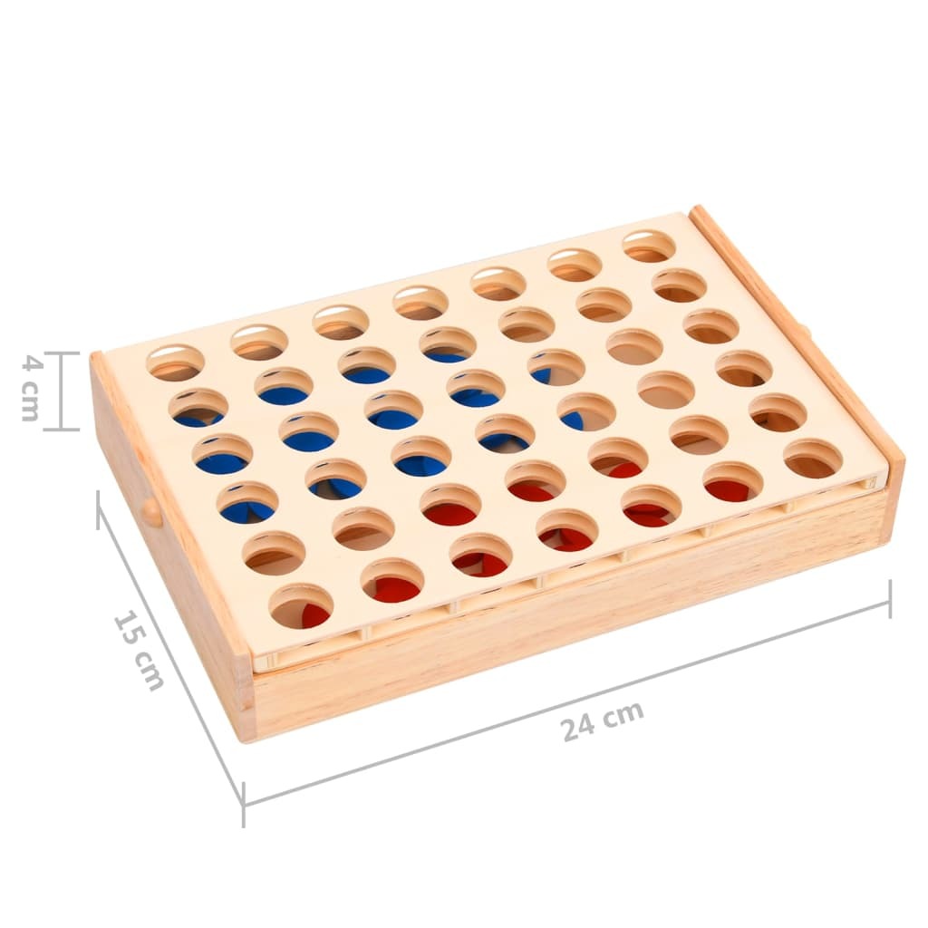 4 in a Row Game 24x15x4 cm Solid Wood