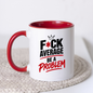 Motivational Sweary Mug "F*CK AVERAGE Be A Problem" Crown Typography 325ml Ceramic Coffee Mug – Bold Funny Work Cup & Fitness Slogan Graphic Gift | Available in Multicolours | Fast Dispatch by UK Seller (M3052)