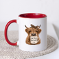Sarcastic Mug "Not Today Moo-Dafaka" Highland Cow 325ml Ceramic Coffee Mug Funny Cow Tea Cup with Leopard Print Bow & Mini Mug Graphic Gift | Available in Multicolours | Fast Dispatch by UK Seller (M3006)