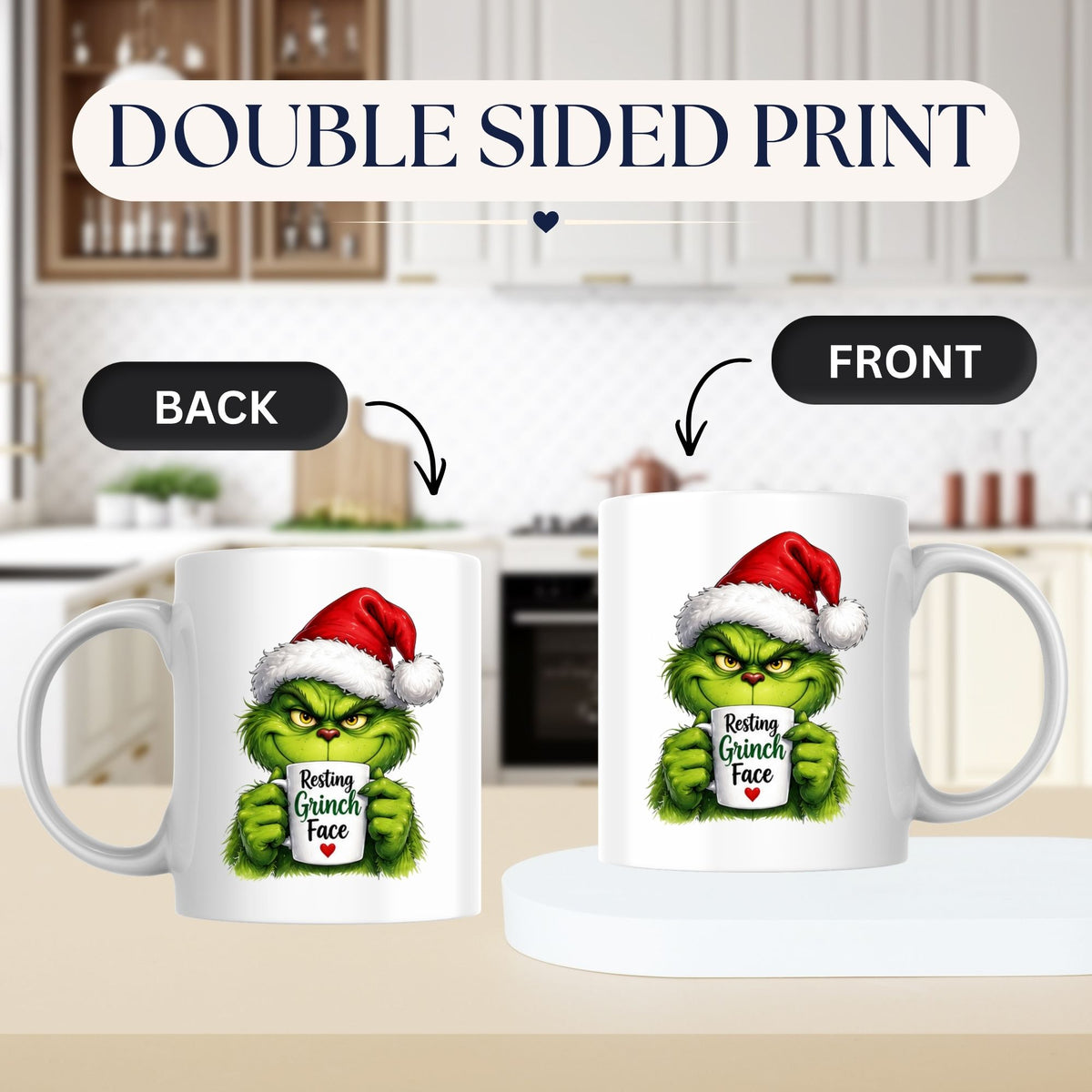 Sarcastic Grinch Face Ceramic Mug – Funny Holiday Grumpy Character (325ml) | Available in Multicolours | Fast Dispatch by UK Seller (M1238)